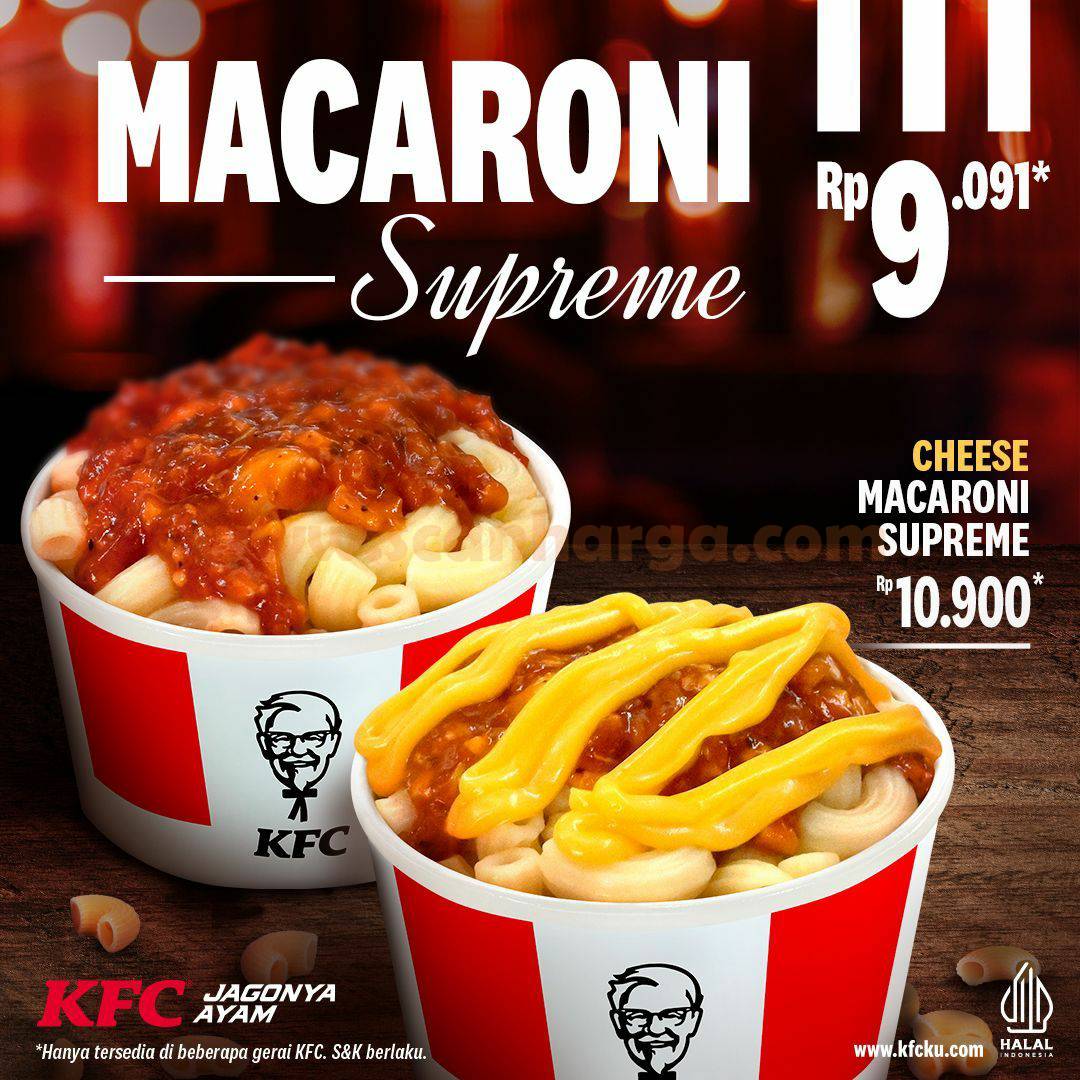 HARGA PROMO KFC MACARONI SUPREME HANYA RP. 9.901